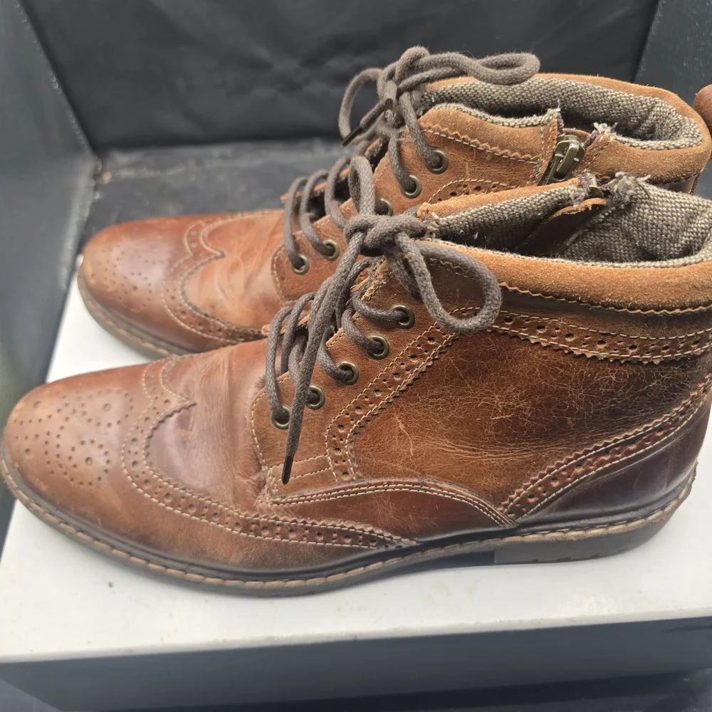 Steve Madden Brown Leather Brogue‎ Boots